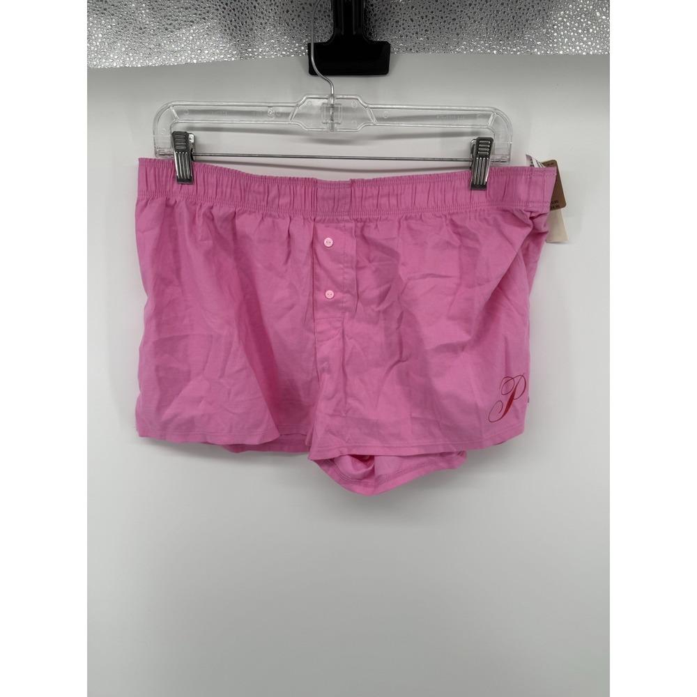 PINK Victoria's Secret Women's M Pink Boxer Shorts Button Fly Lounge Sleep NWT